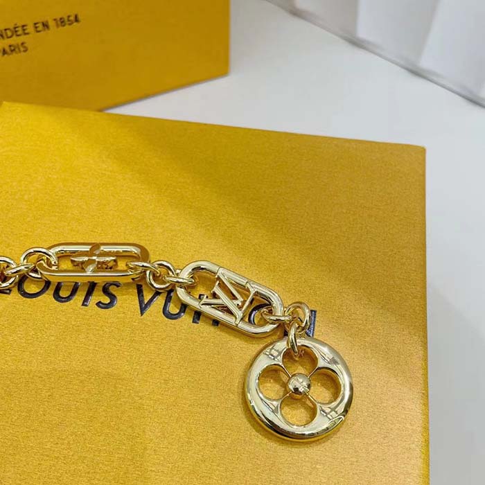 Louis Vuitton Women My LV Chain Belt Adjustable Metal Gold-Color Finish Monogram Flowers
