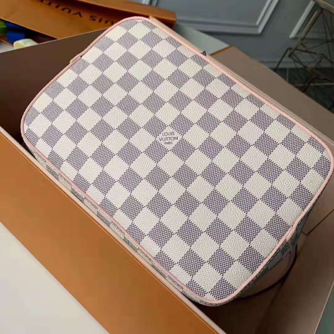 Louis Vuitton LV Women NéoNoé Bucket Bag in Damier Azur Canvas-Pink