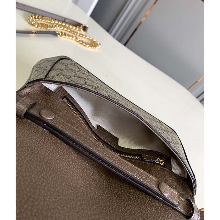 Gucci Women GG Blondie Mini Shoulder Bag Beige Ebony GG Supreme Canvas