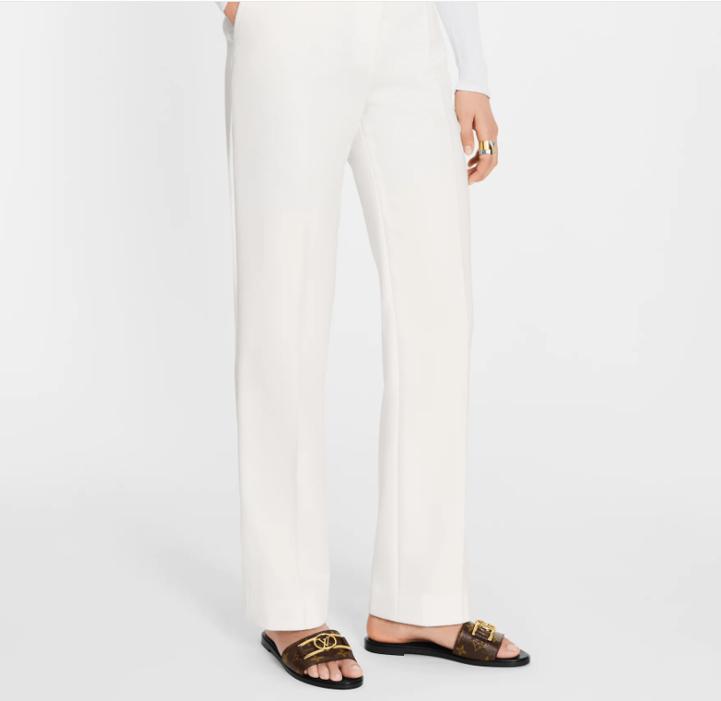 Louis Vuitton Unisex Lock It Flat Mule Brown Patent Monogram Canvas Leather Outsole