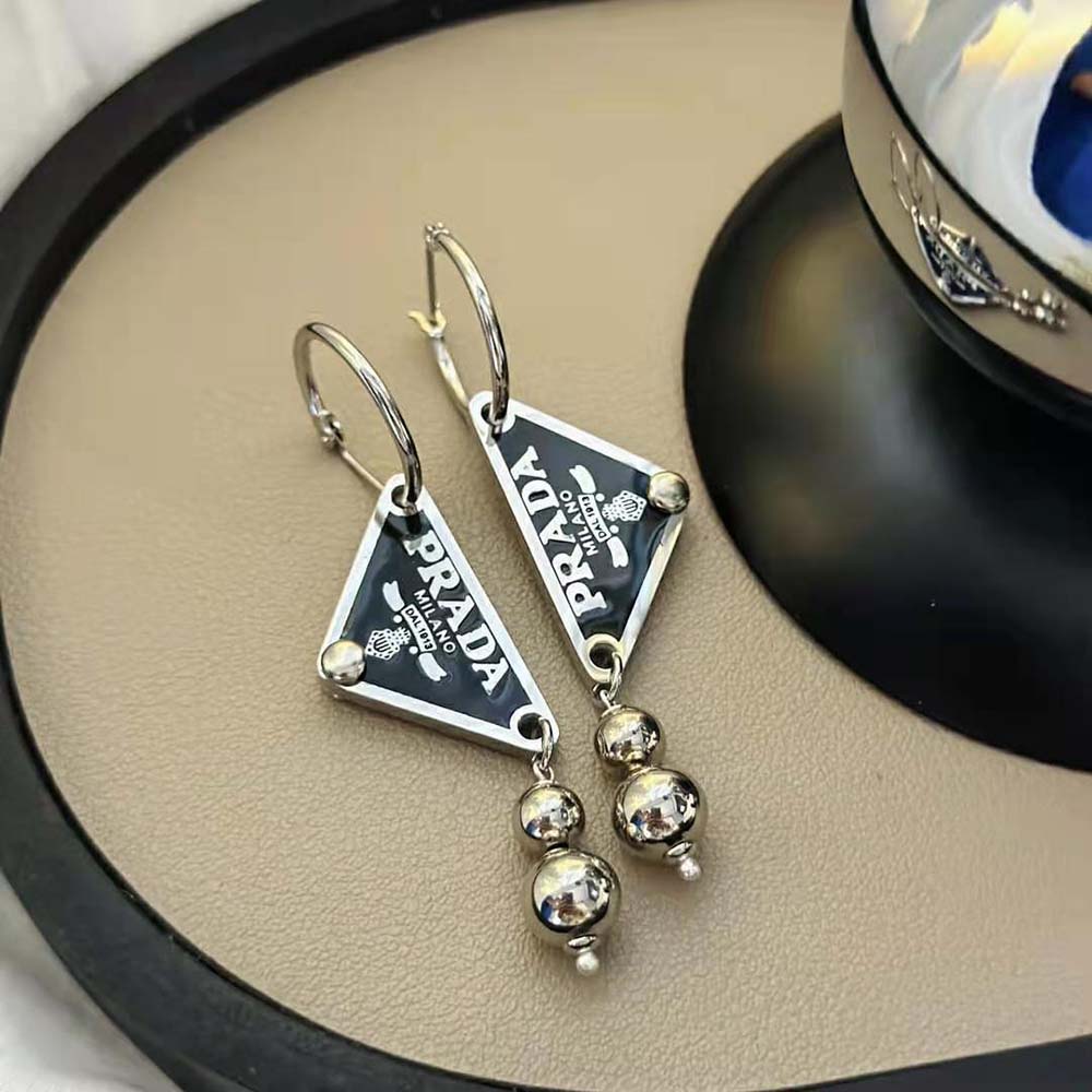 Prada Women Ball Smalto Jewels Pendant Earrings