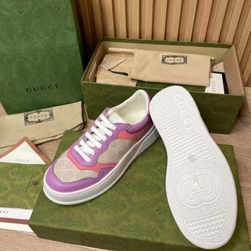 Gucci Unisex Sneaker White Beige GG Supreme Canvas Printed Interlocking G