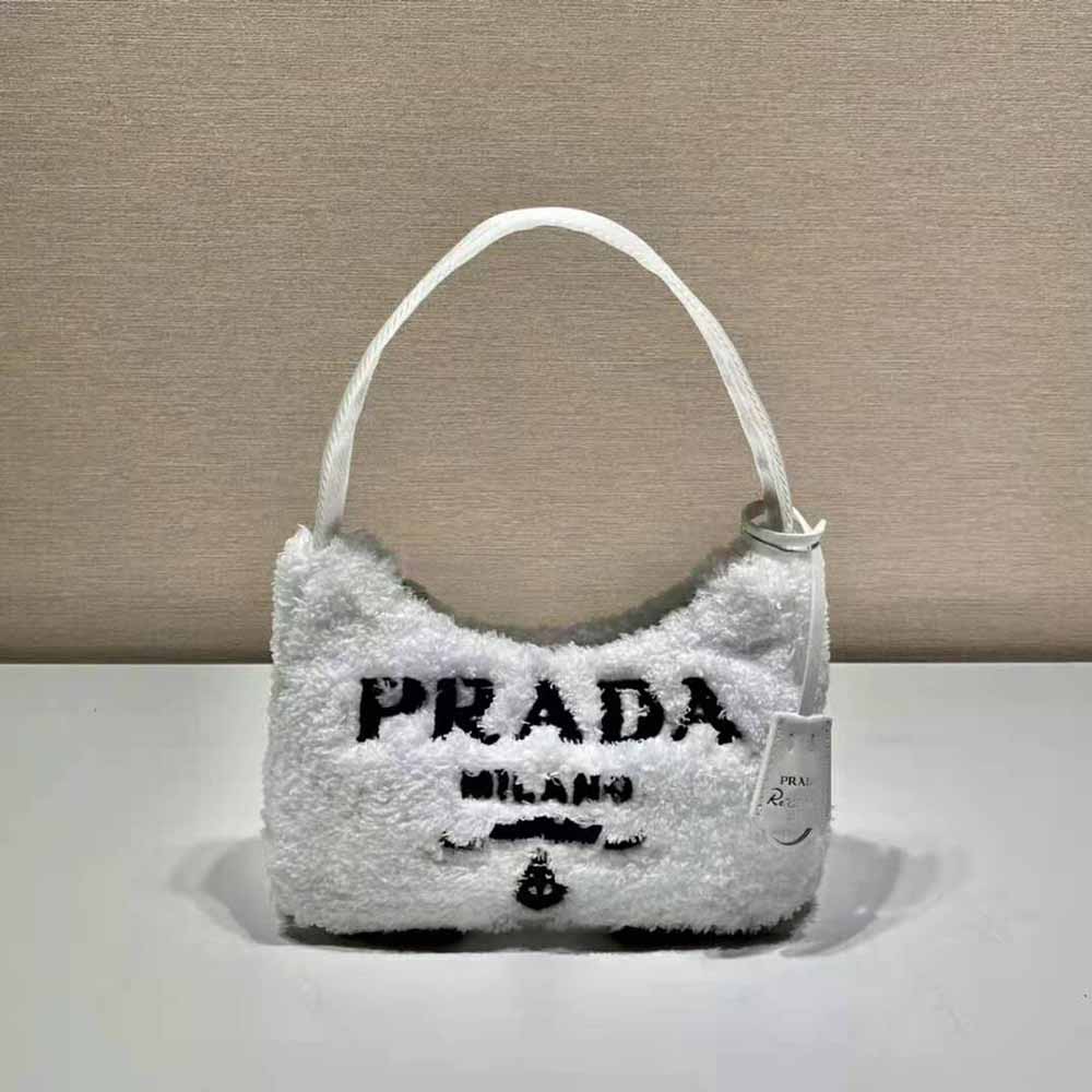 Prada Women Re-Edition 2000 Terry Mini-Bag-White