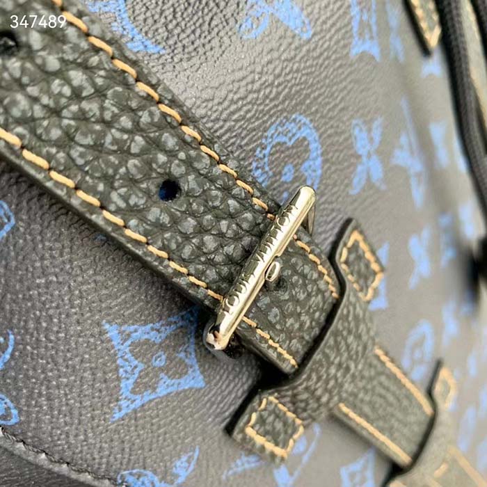 Louis Vuitton LV Unisex Christopher MM Backpack Blue Monogram Coated Canvas