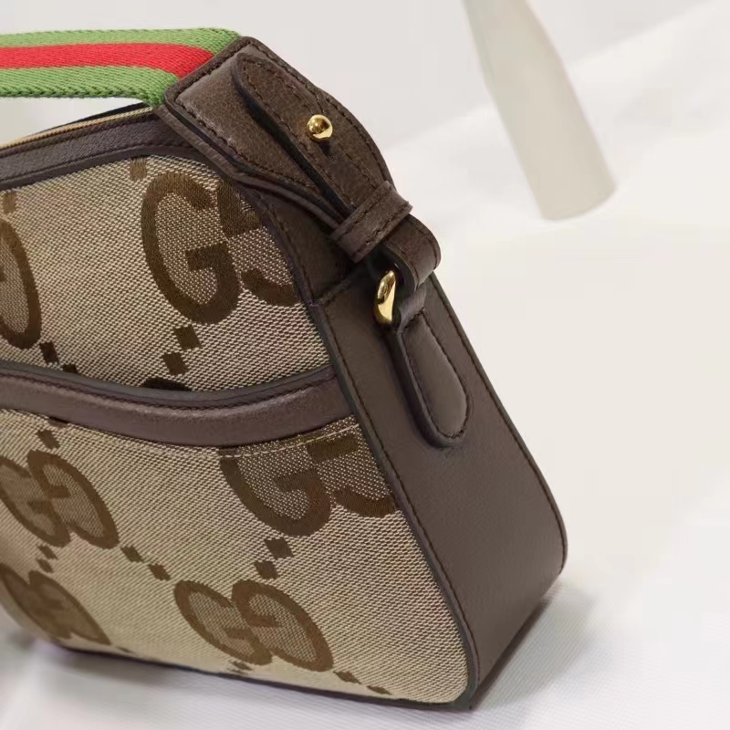 Gucci Unisex Messenger Bag Jumbo GG Camel Ebony Jumbo Canvas