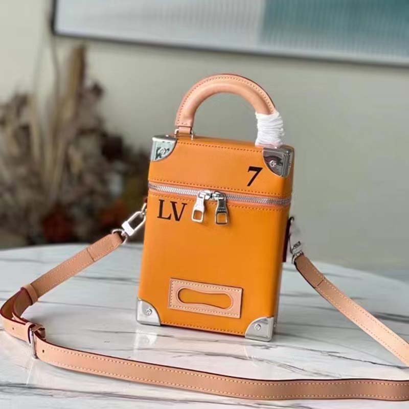 Louis Vuitton LV Men Vertical Soft Trunk Bag Saffron Yellow Cowhide Leather