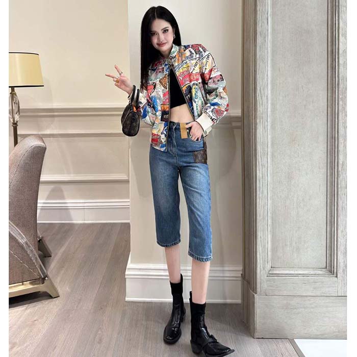 Louis Vuitton LV Women Reversible Elysee Palace Bomber Jacket Brown Double Sided