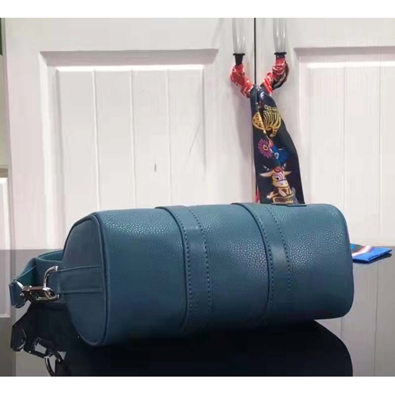 Louis Vuitton LV Unisex Keepall XS Blue Aerogram Cowhide Leather Textile Lining