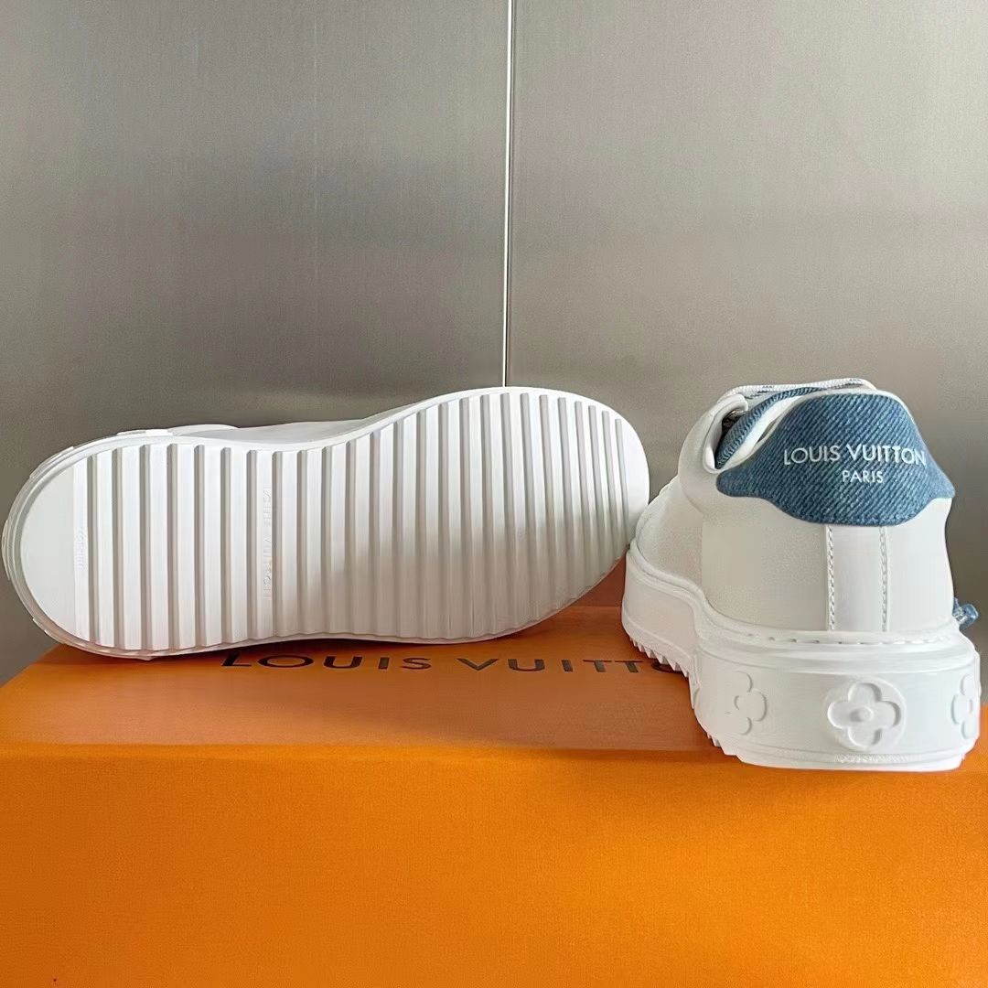 Louis Vuitton Women LV Time Out Sneaker Blue Mix Materials Monogram Flower