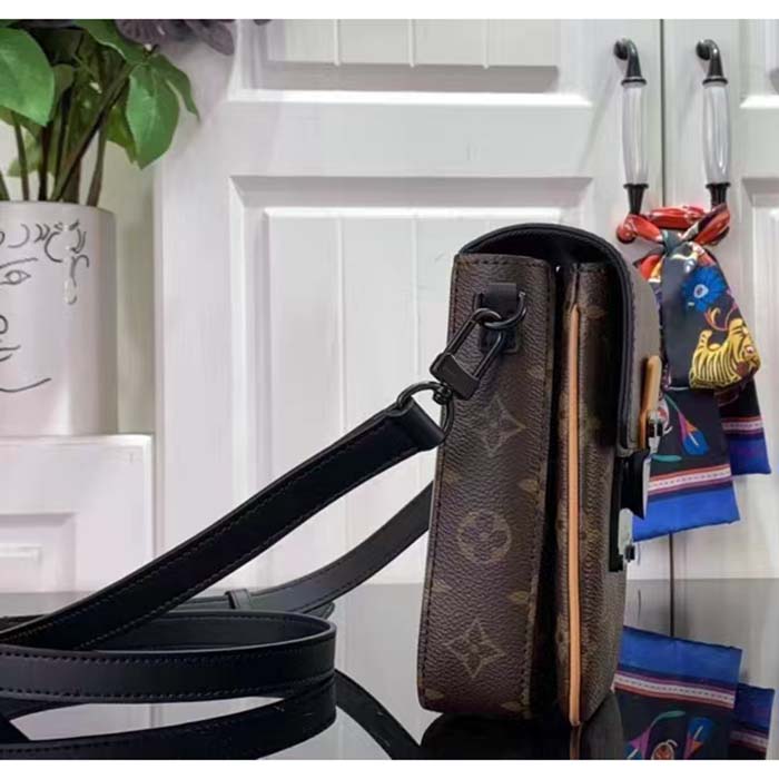 Louis Vuitton LV Unisex S-Lock Vertical Wearable Wallet Radiant Sun Monogram Macassar Coated Canvas