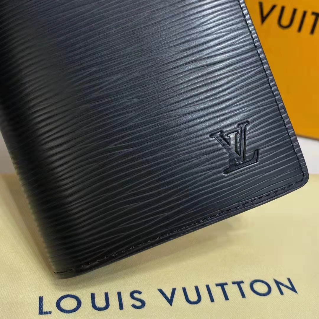 Louis Vuitton LV Unisex Brazza Wallet Supple Epi Leather Black