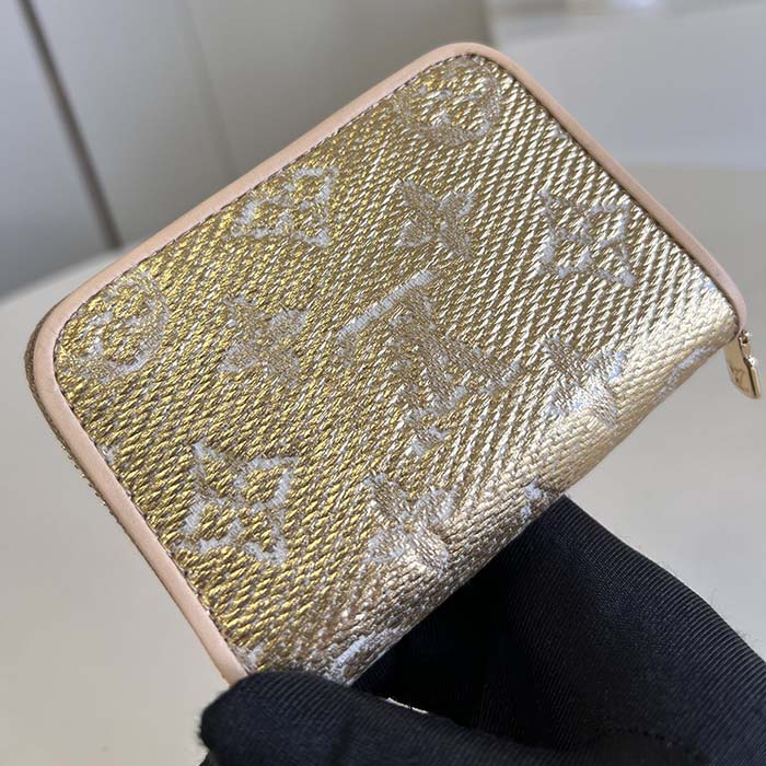 Louis Vuitton LV Unisex Zippy Coin Purse Beige Monogram Coated Canvas Cowhide Leather