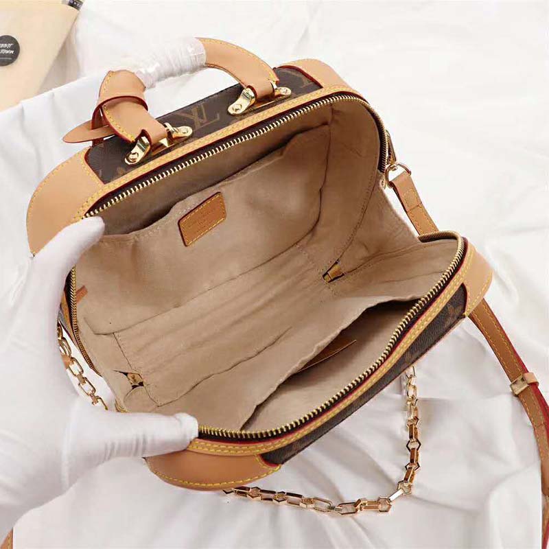 Louis Vuitton LV Women Valisette PM Handbag in Monogram Canvas-Brown