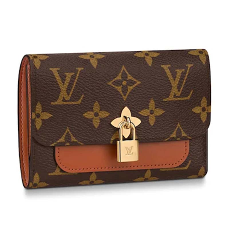 Louis Vuitton LV Women Flower Compact Wallet Monogram Coated Canvas