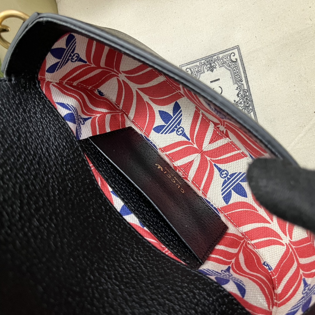 Gucci Unisex GG Adidas x Gucci Mini Bag Black Leather Off White Trefoil Print