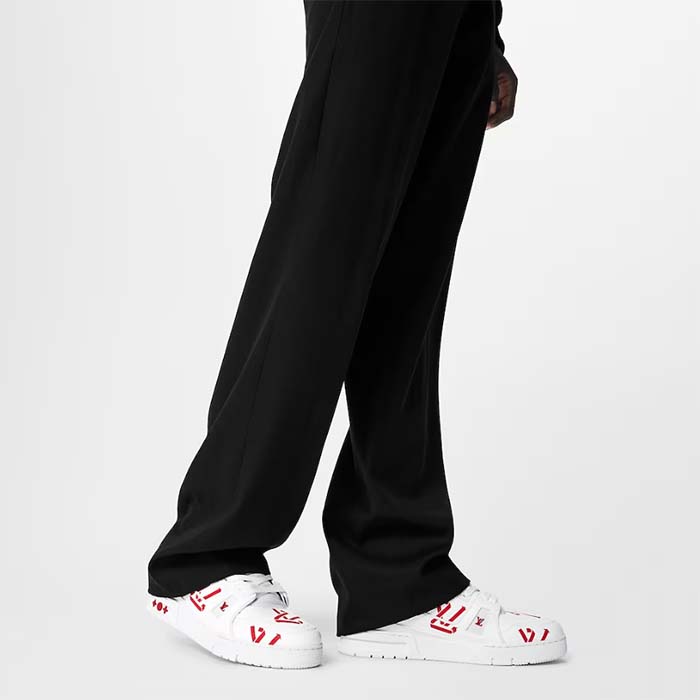 Louis Vuitton Unisex LV Trainer Sneaker Red Mix of Sustainable Materials