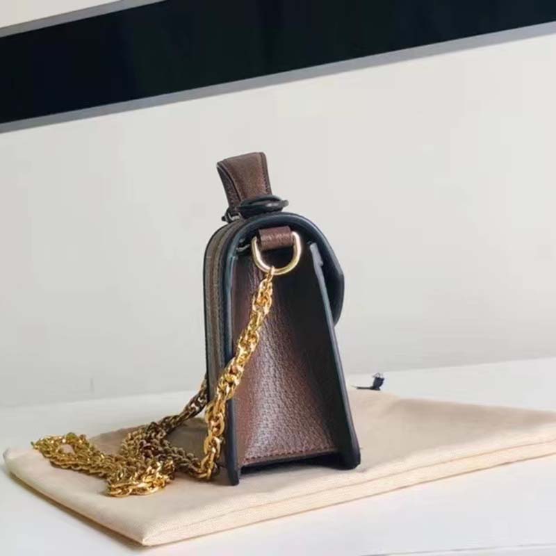 Gucci Women Dionysus GG Mini Shoulder Bag Beige Ebony Supreme Canvas