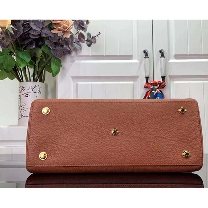 Louis Vuitton LV Women Lock It MM Gold Taurillon Leather Smooth Calfskin Calf Leather