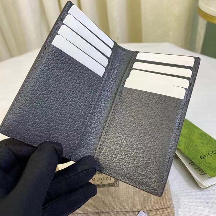 Gucci Unisex GG Ophidia Card Case Grey Black Supreme Canvas Double G