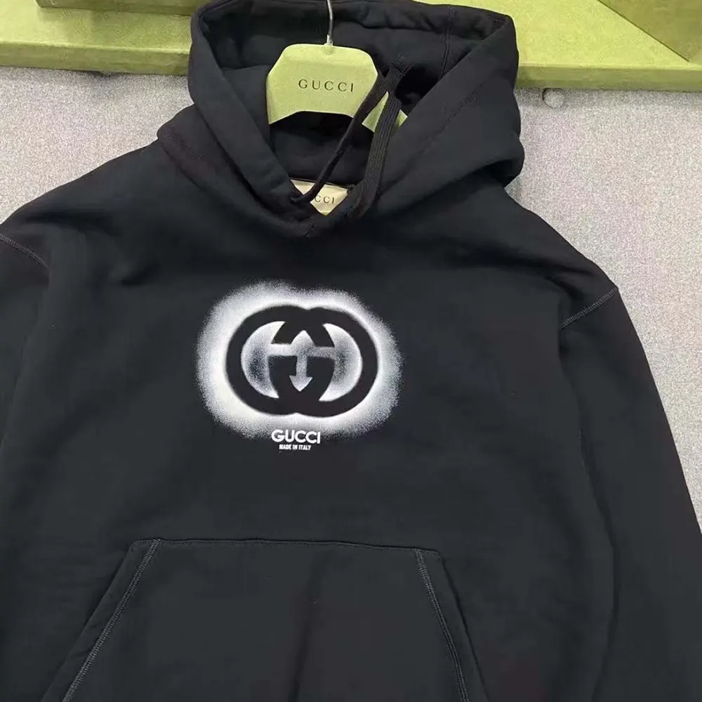 Gucci Men Cotton Jersey Printed Sweatshirt-Black/White