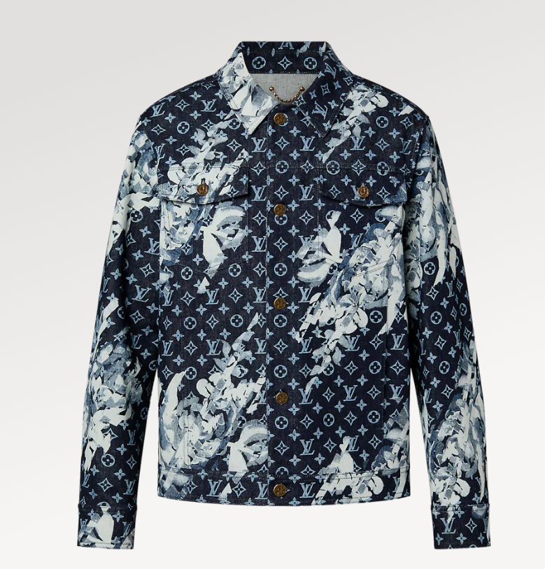 Louis Vuitton Women LV Monogram Printed Denim Jacket Regular Fit Printed Monogram Flower