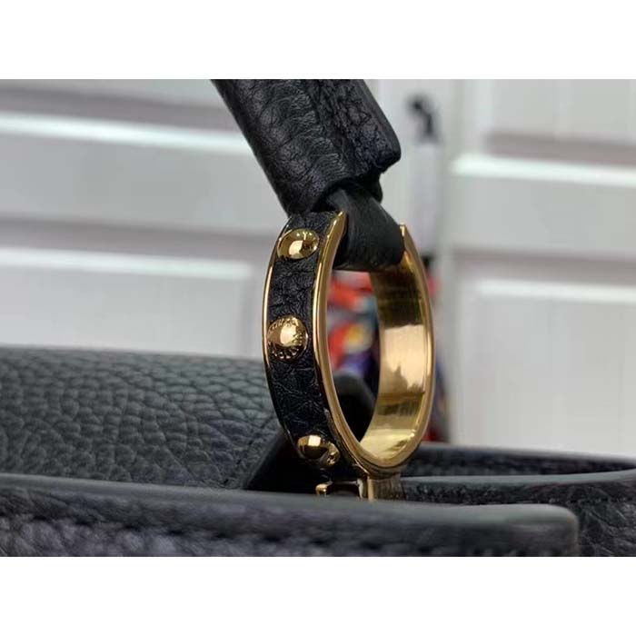 Louis Vuitton LV Women Capucines BB Handbag Black Taurillon Cowhide Leather