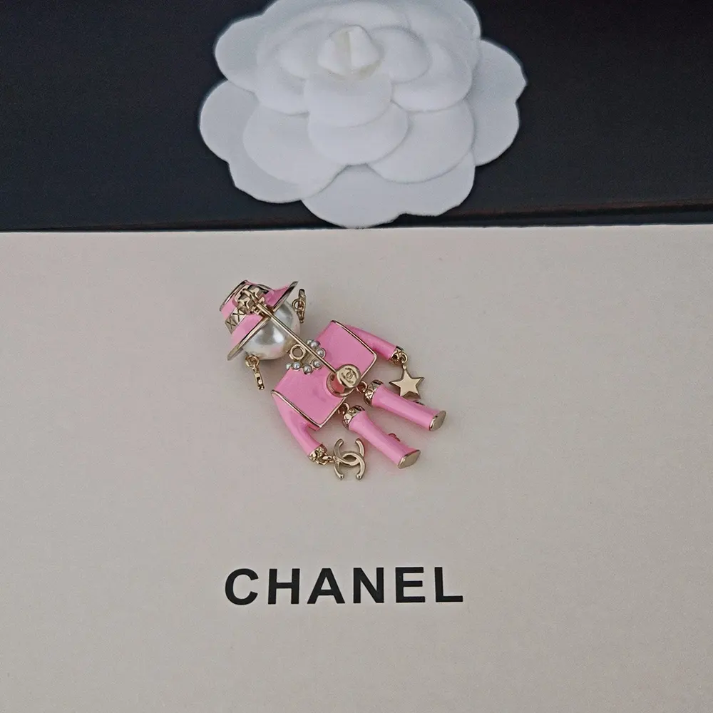 Chanel Women Brooch Metal Resin & Glass Pearls ABG223