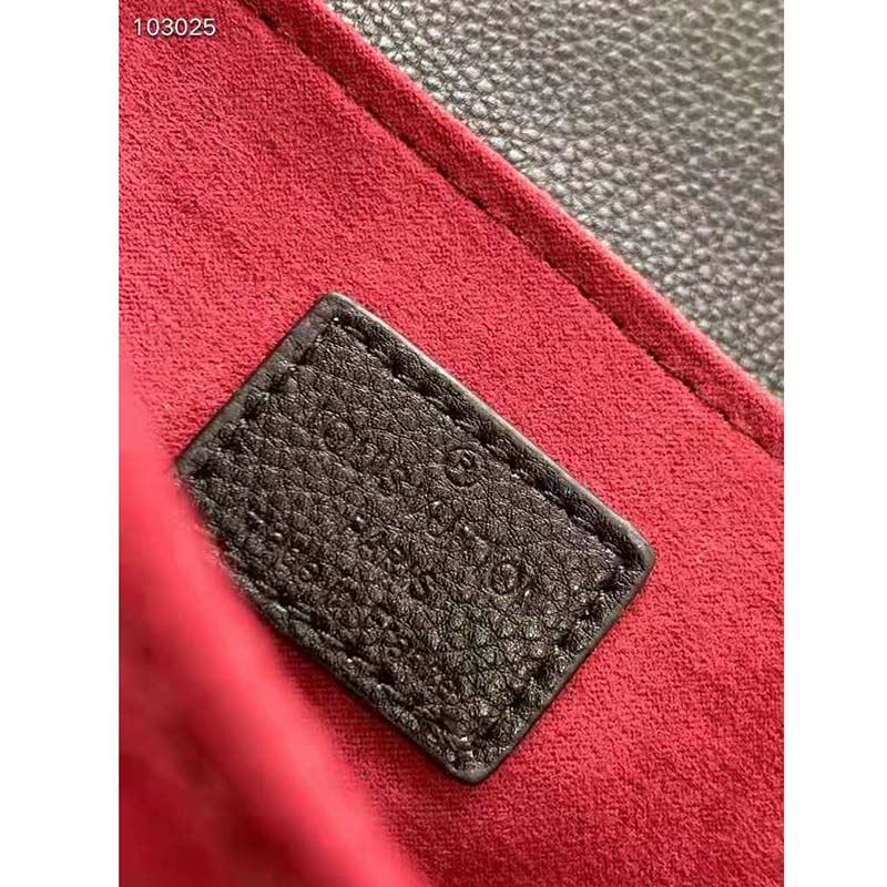 Louis Vuitton Women Pochette Metis Black Beige Embossed Grained Cowhide Leather