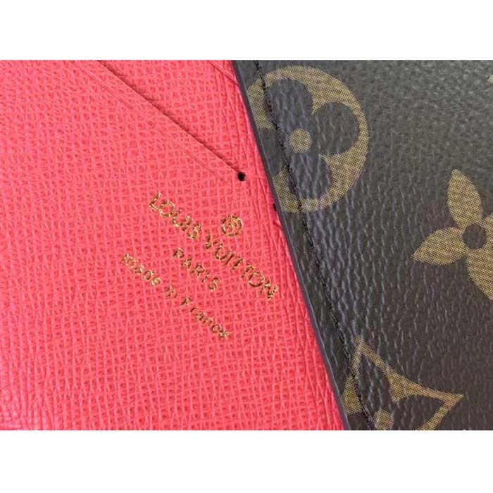 Louis Vuitton LV Women Félicie Pochette Dragon Fruit Pink Monogram Coated Canvas