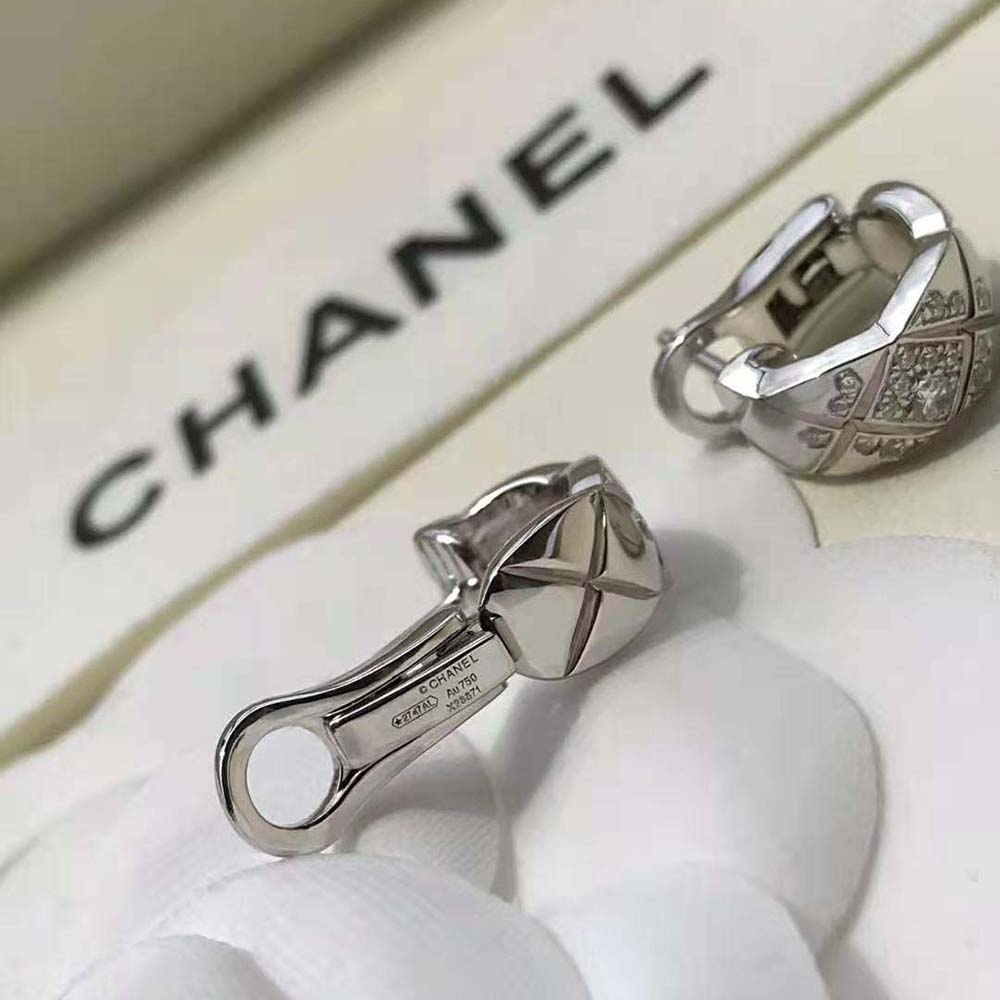 Chanel Women Coco Crush Earrings in 18K White Gold