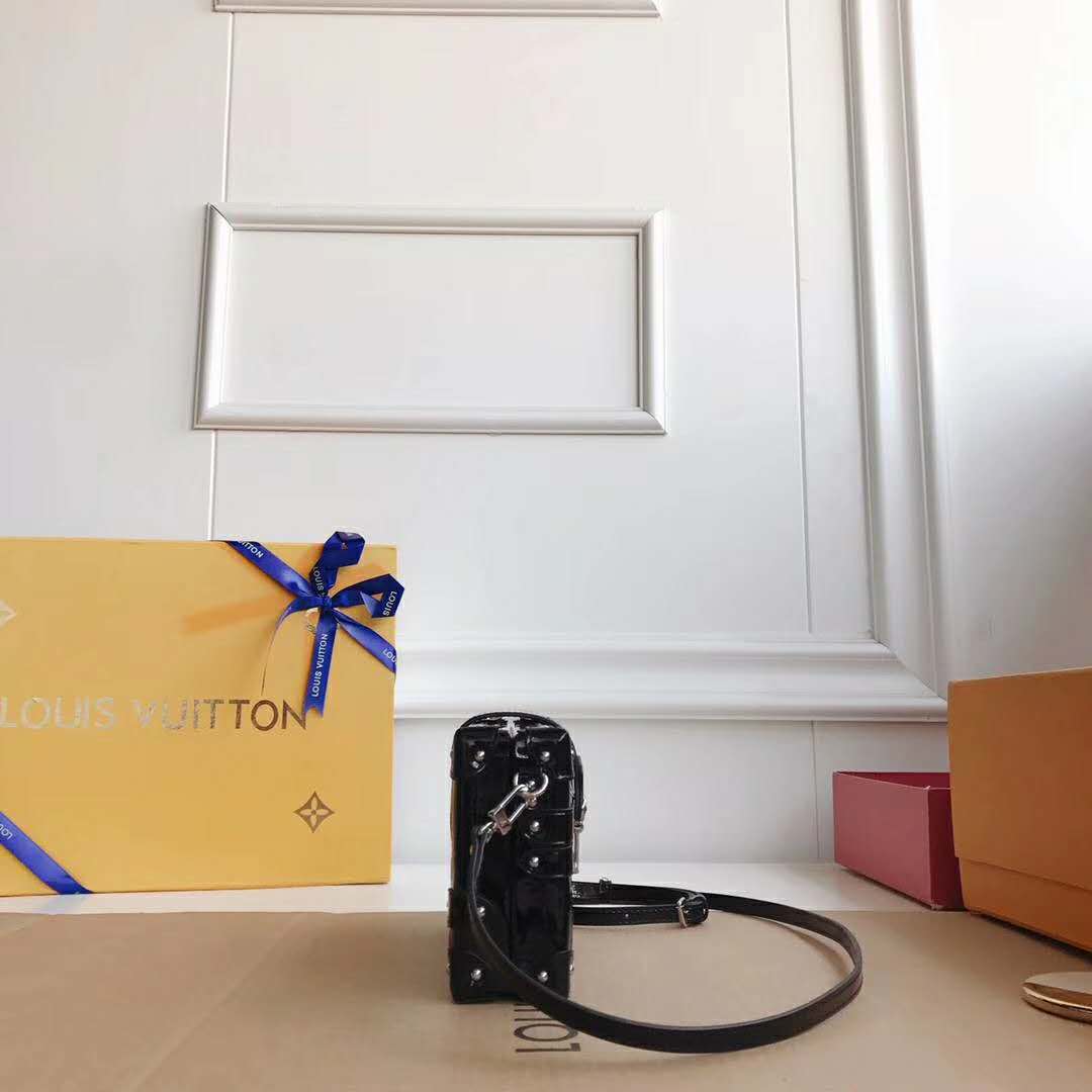 Louis Vuitton LV Women Petite Malle in Calf Leather-Black