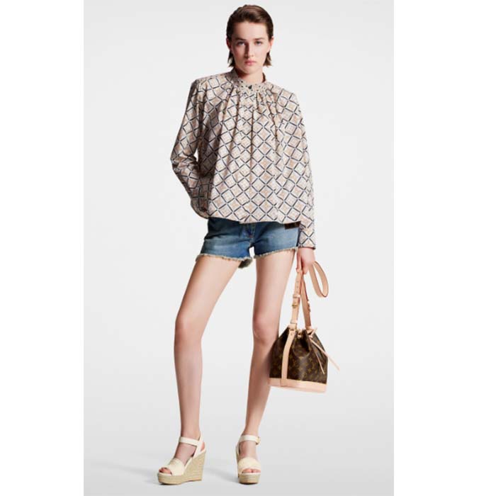 Louis Vuitton LV Women Starboard Wedge Sandal White Monogram-Embroidered Cotton Rope Sole