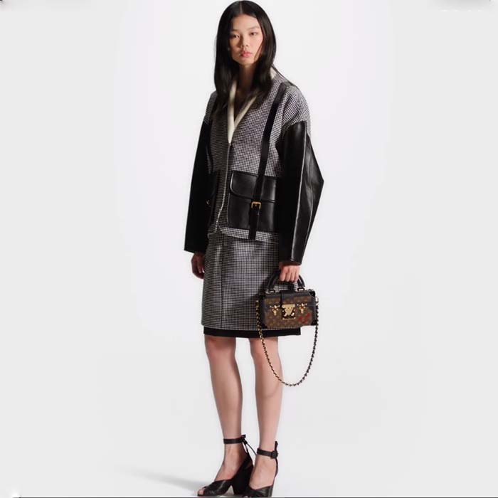 Louis Vuitton Unisex LV Petite Malle Capitale Monogram Coated Canvas Cowhide Leather S-Lock