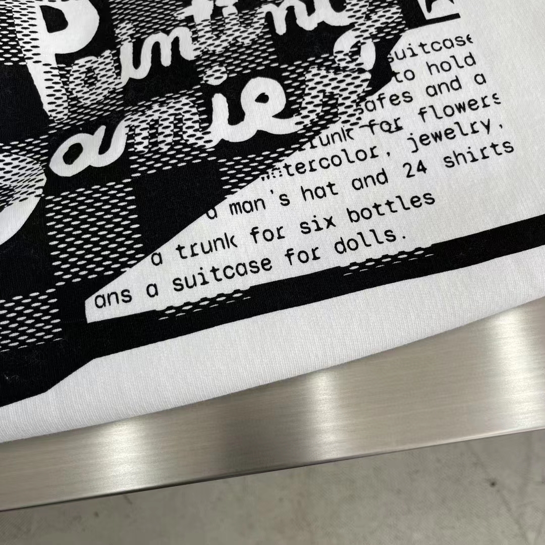 Louis Vuitton Men LV Cotton Sweatshirt Regular Fit Malletier International Brushed Jersey Milky White