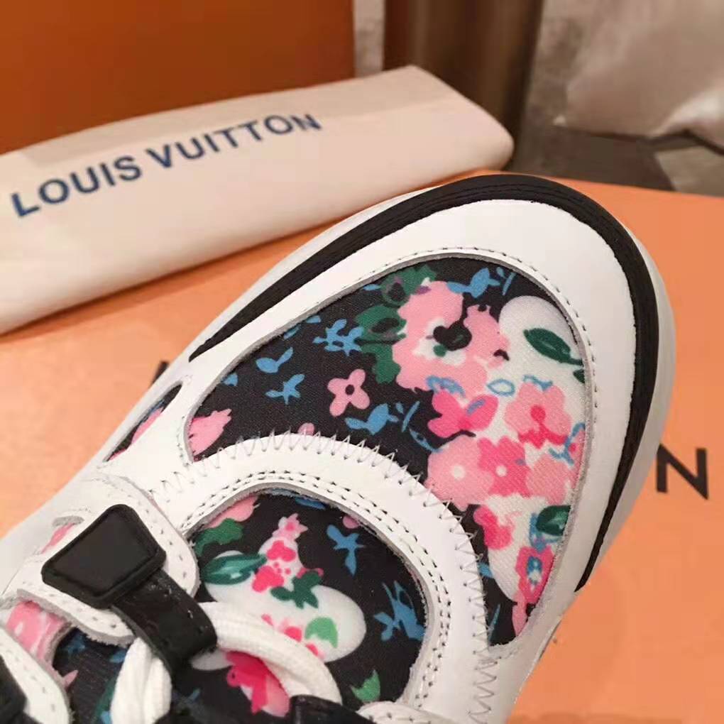 Louis Vuitton LV Unisex LV Archlight Sneaker in Flower-Print Calf Leather-Pink