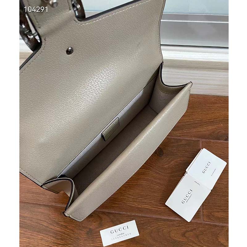 Gucci Women Dionysus Small GG Bag Beige White GG Supreme Canvas