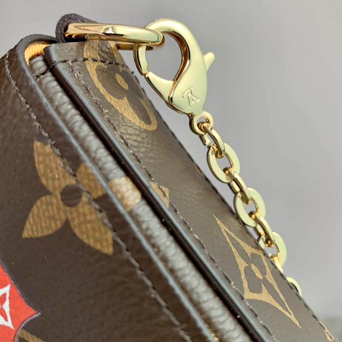 Louis Vuitton LV Women Félicie Pochette Yellow Brown Monogram Coated Canvas