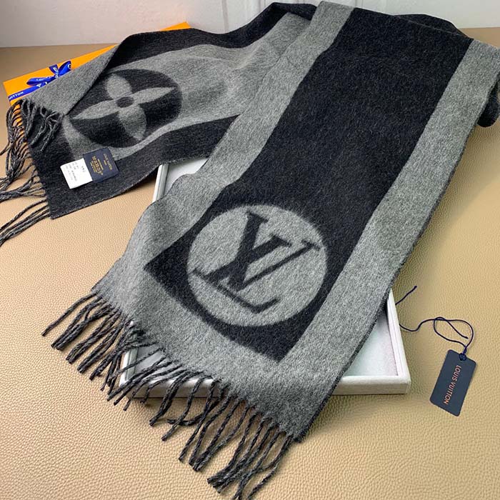 Louis Vuitton Unisex LV Cardiff Scarf Two-Tone Monogram Flower