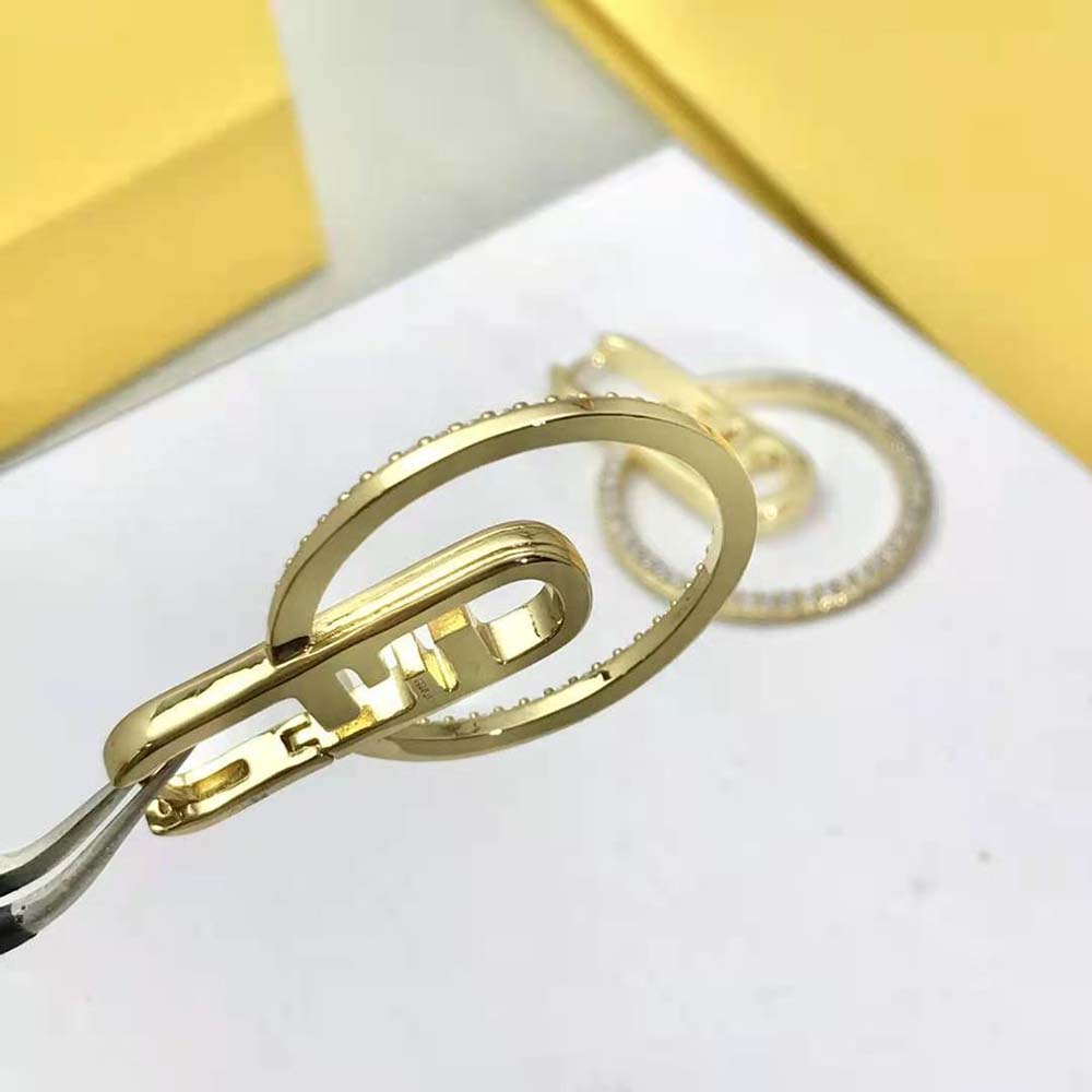 Fendi Women O Lock Earrings Gold-Colored