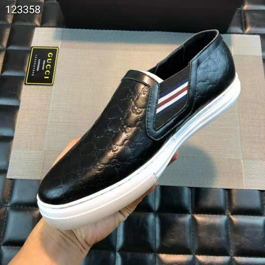 Gucci Men Gucci Signature Slip-On Sneaker-Black