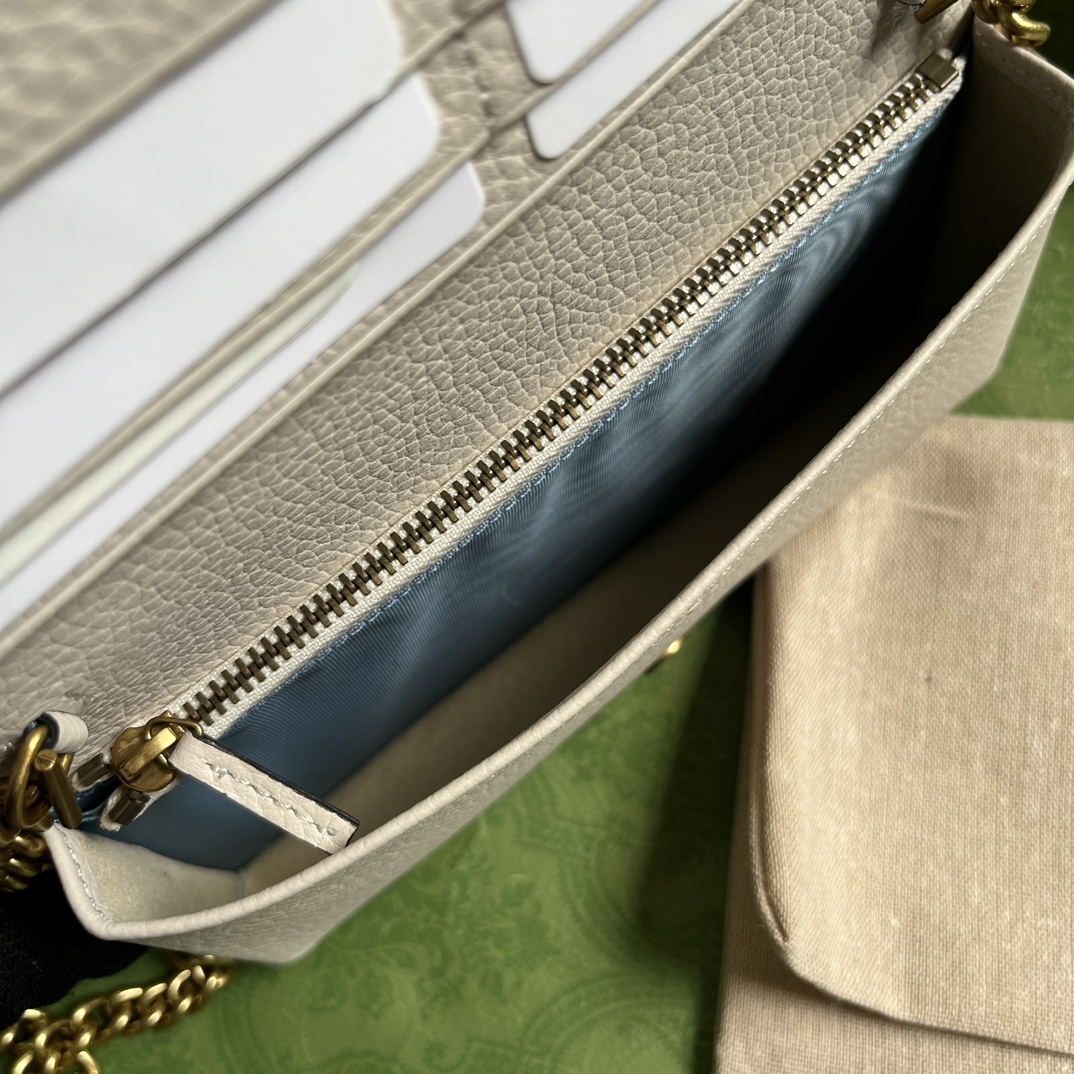 Gucci Women GG Chain Wallet Interlocking G Python Bow Light Pink Leather