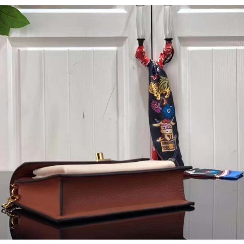 Louis Vuitton LV Women Mylockme Chain Pochette Châtaigne Brown Calf Leather