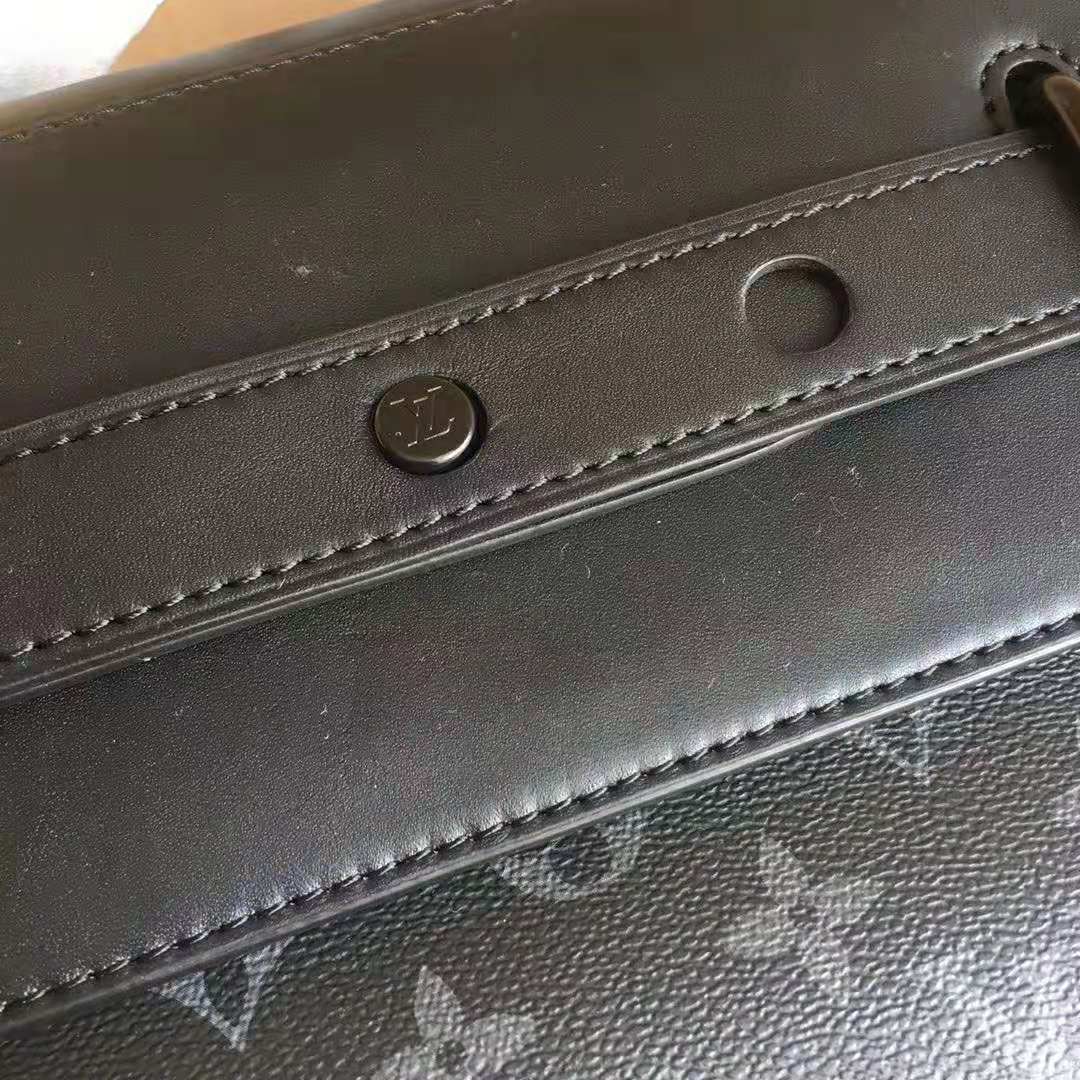 Louis Vuitton LV Men Steamer PM Bag in Monogram Eclipse Coated Canvas-Black