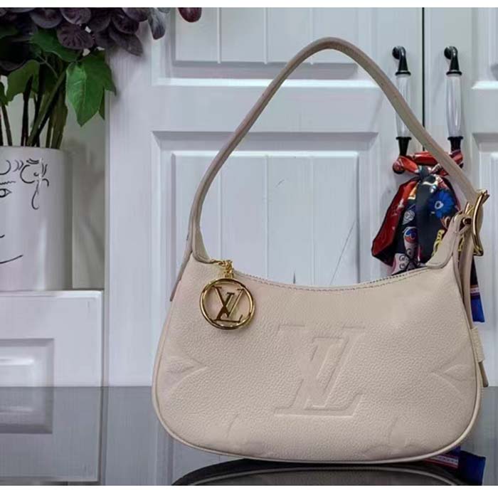 Louis Vuitton LV Women Mini Moon Cream Monogram Empreinte Embossed Supple Grained Cowhide Leather