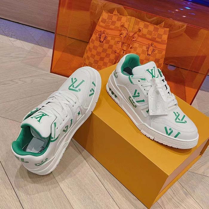 Louis Vuitton Unisex LV Trainer Sneaker Green Mix of Sustainable Materials