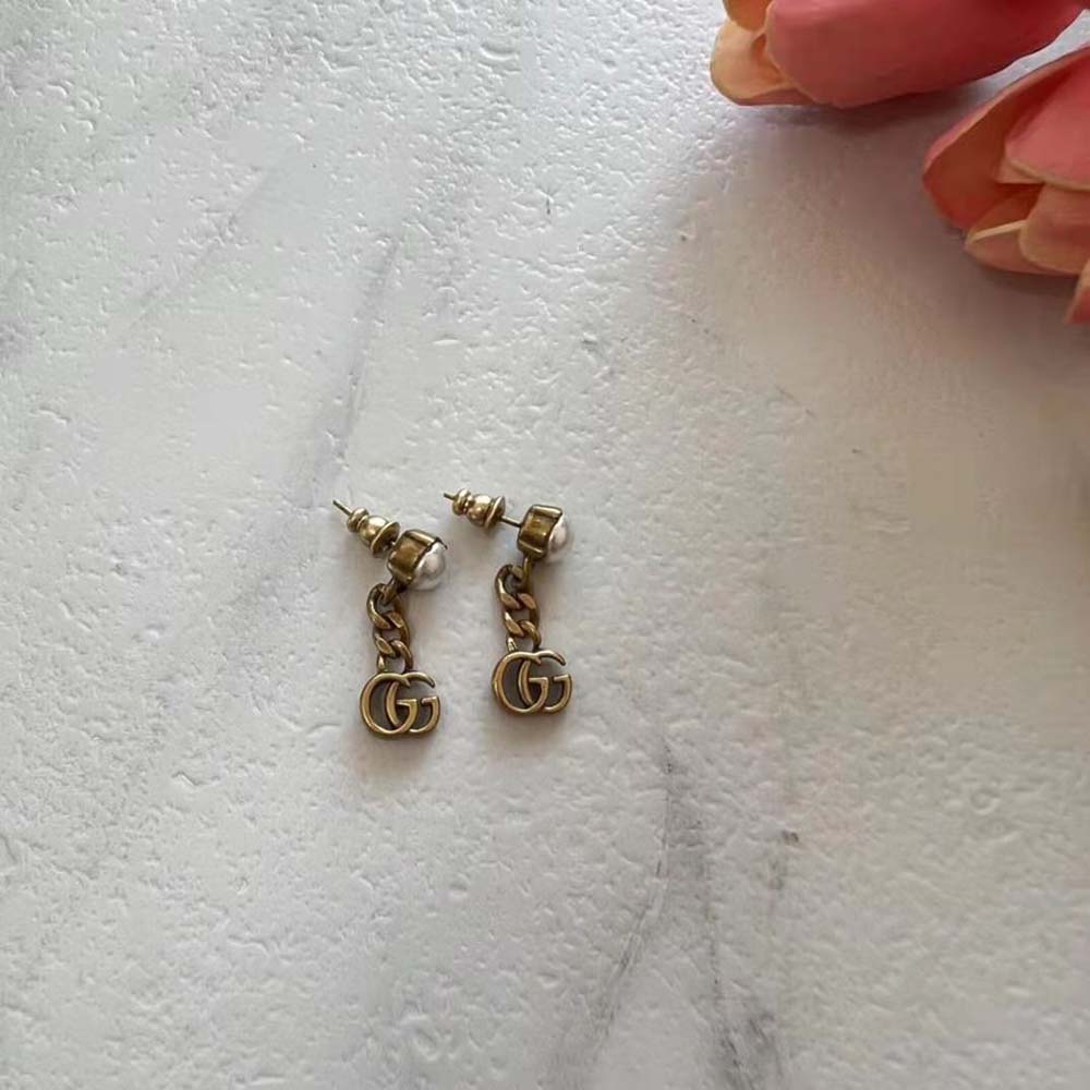Gucci Women Pearl Double G Earrings