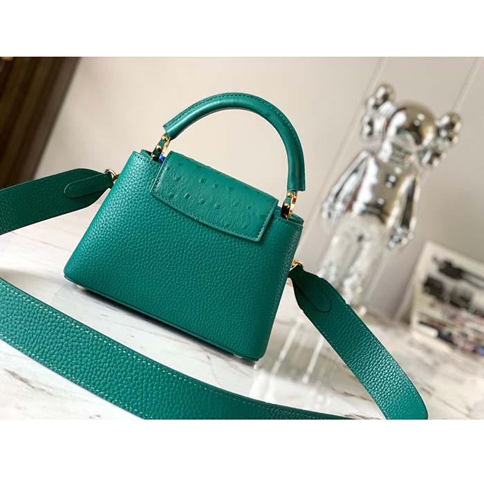 Louis Vuitton LV Women Capucines Mini Handbag Emerald Green Mint Taurillon