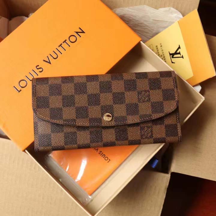 Louis Vuitton LV Unisex Emilie Wallet Rose Ballerine Pink Coated Canvas Grained Cowhide