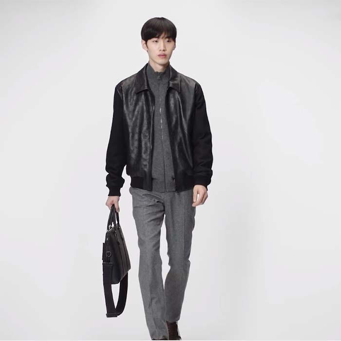 Louis Vuitton LV Unisex Takeoff Briefcase Black Grained Calf Leather Cowhide Textile Lining