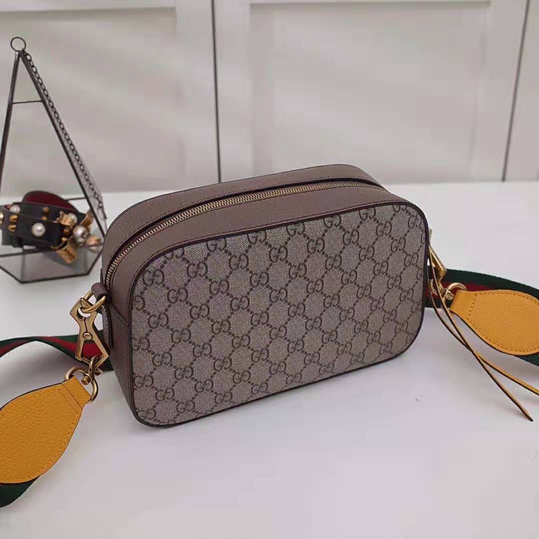 Gucci GG Women GG Supreme Messenger Bag in Beige/Ebony GG Supreme Canvas